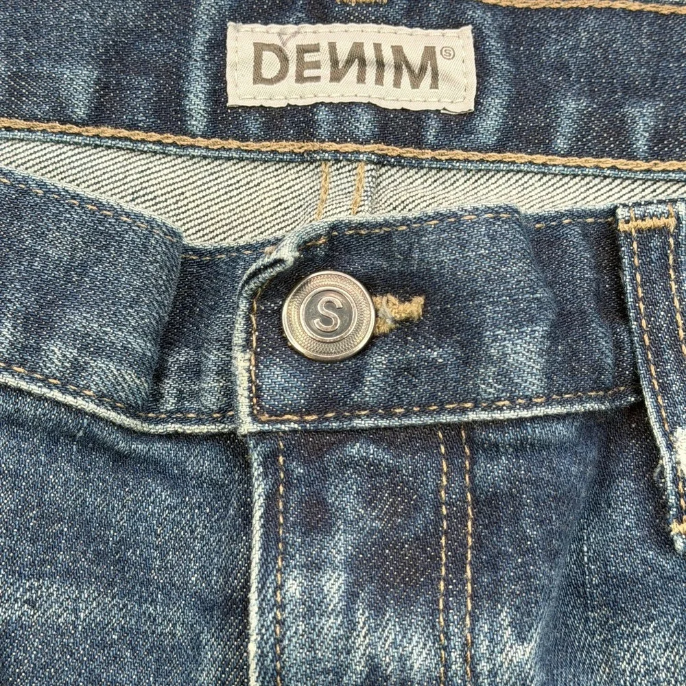 S.M.N. Jeans Mens 36x29 Blue Faded The Finn Tapered Slim USA Made 5 Pocket
